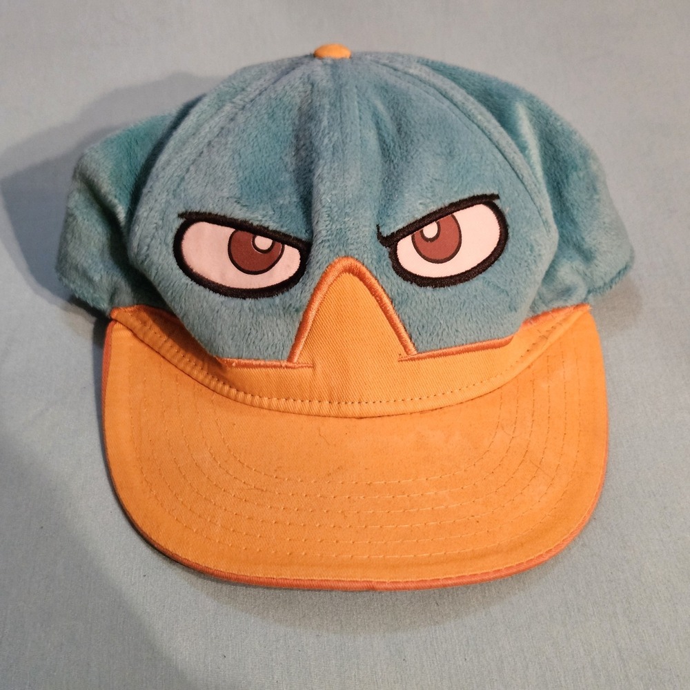 Disney Hat Perry the Platypus Phineas Ferb Snapbackโ Cap Fuzzy Face Flat Bill